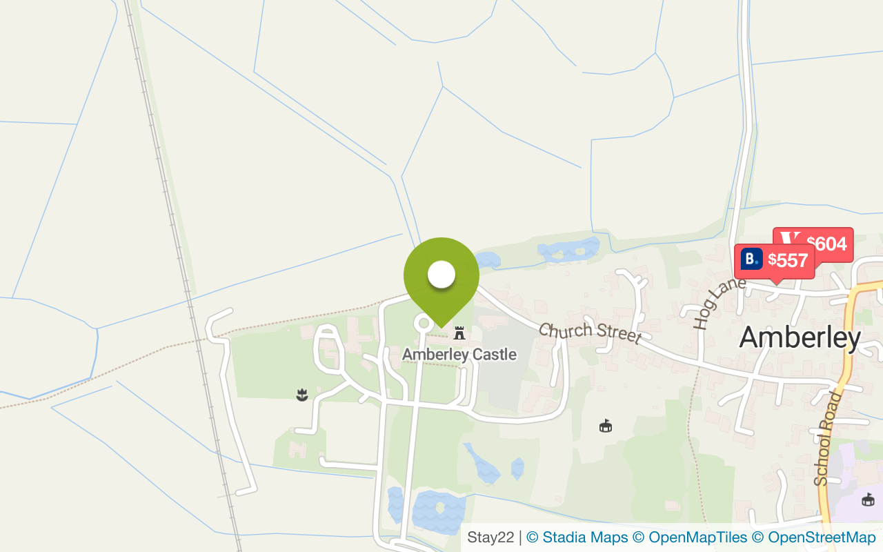 Map with accommodations in Amberley
