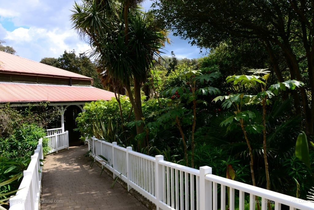 The promising entrance area of the Abbotsbury Subtropical Garden