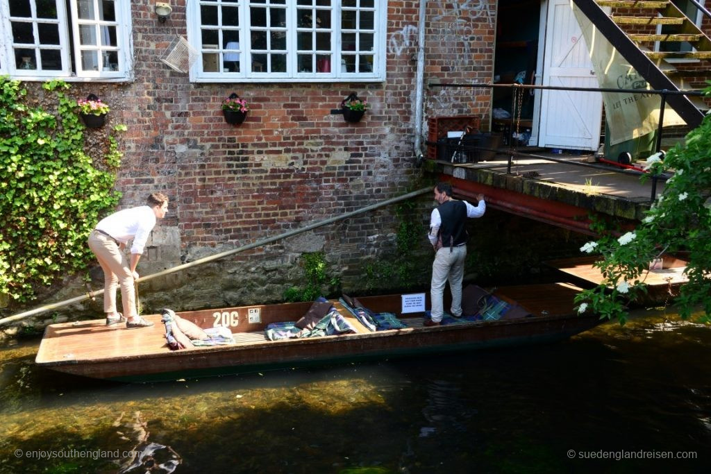 Staked Punts are ideal boats for the shallow river