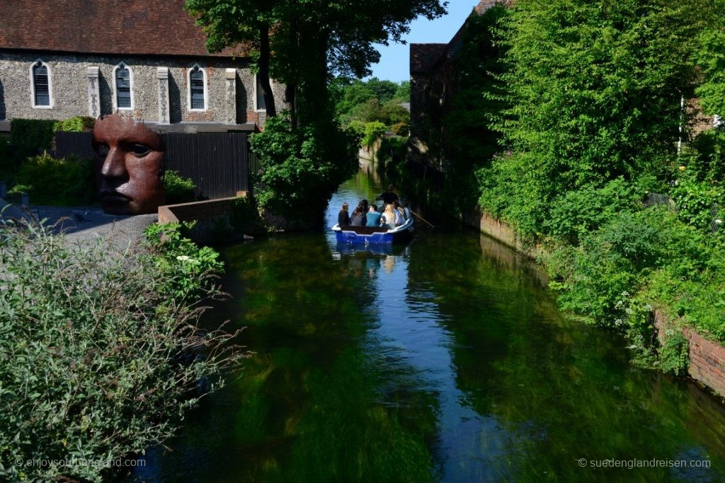 Artwork in the city of Canterbury right on the River Stour