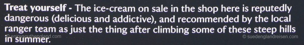 Ice cream advertisement at a National Trust ranger station