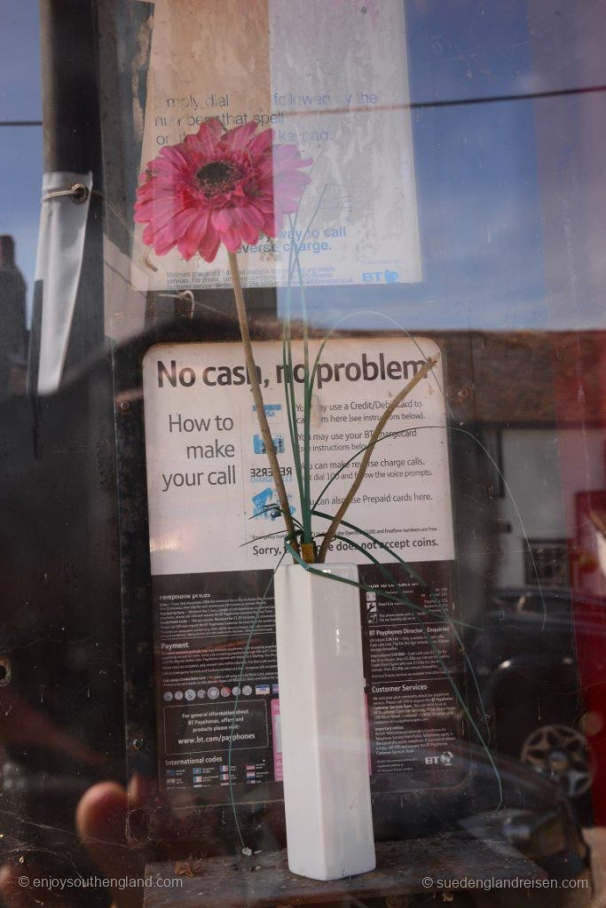 The telephone box now simply contains a vase of flowers!