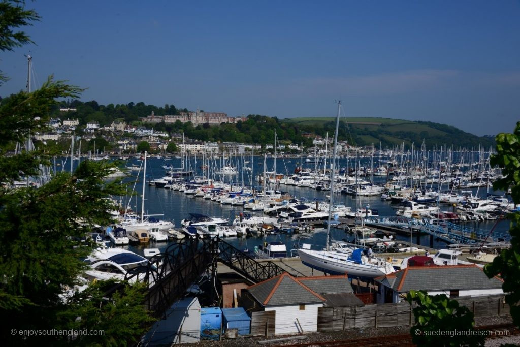 Dartmouth – the Naval College above the town, where Prince Harry received his military training