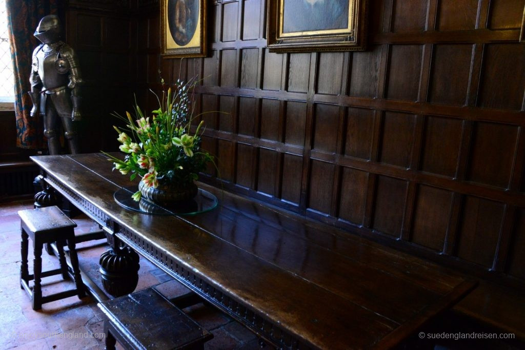 Inside Ightham Mote – a mix of styles through the centuries, with each room from a different period.