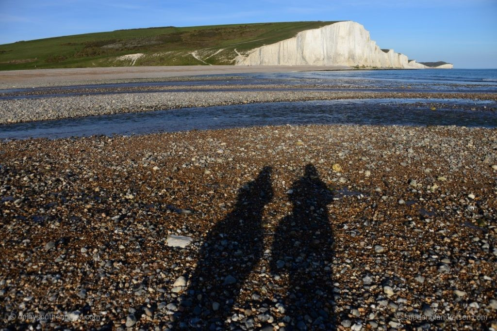 In front of the Seven Sisters (East Sussex) - the evening shadows are getting longer and longer...