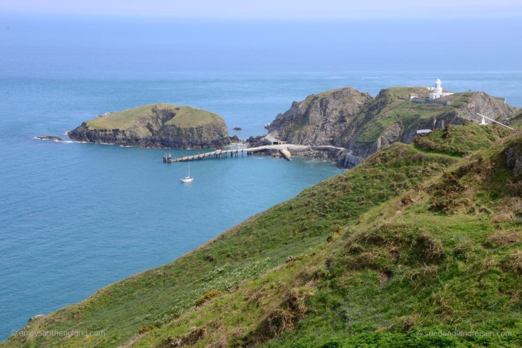 The harbour of Lundy Island in beautiful afternoon sunshine.