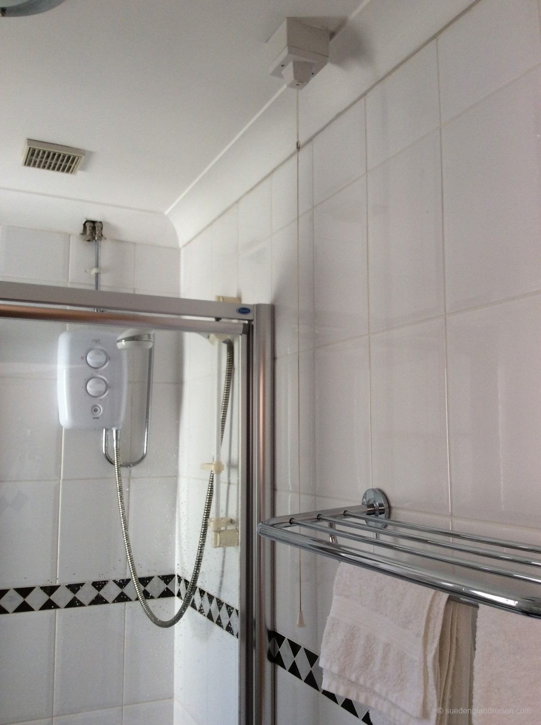 English Shower with Main Switch (Cord in the Foreground)