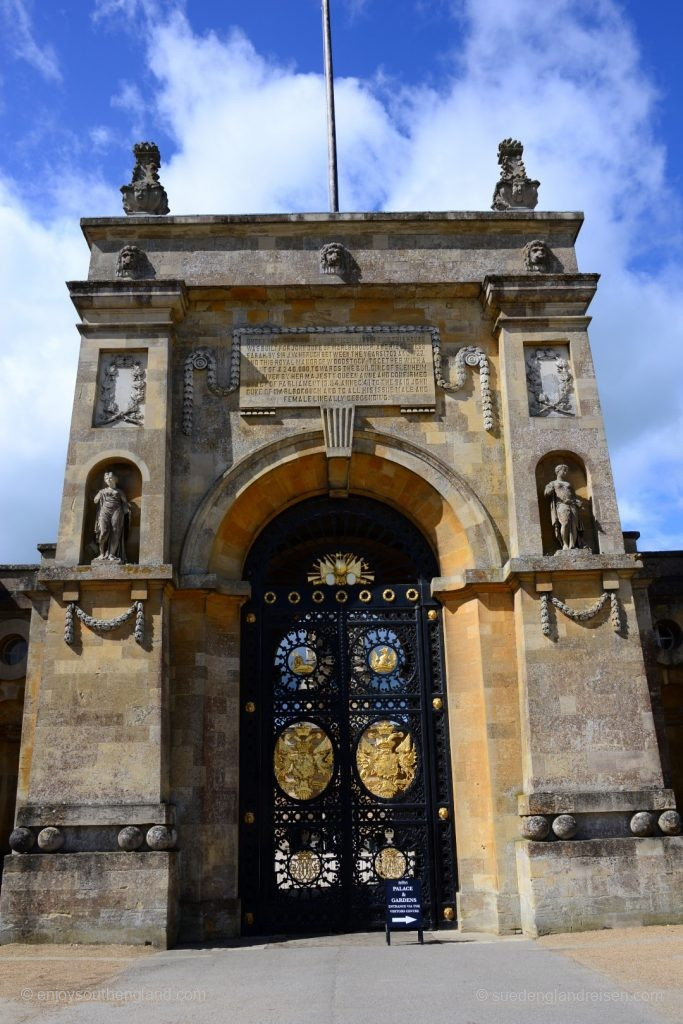 Magnificent gate at the entrance to Blenheim Palace