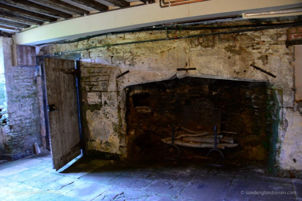 Newark Park – the ancient fireplace in the basement of the house rediscovered during renovation work