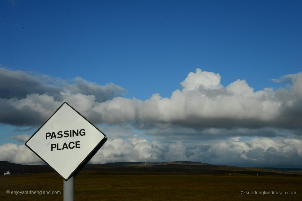 A Scottish speciality: Single lane roads with extra marked passing places