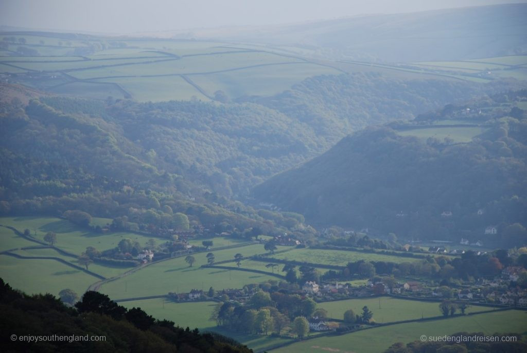 View from Selworthy Beacon into the hilly landscape of Exmoor