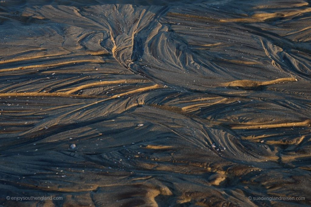 Beautiful landscapes of sand, shaped by the tide.