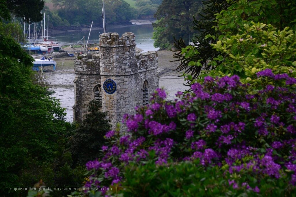 Saint-Just-in-Roseland in Cornwall is distinguished by a beautiful cemetery with views of