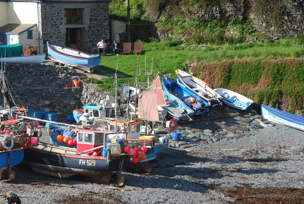 Fishing boats at Cadgwith at low tide