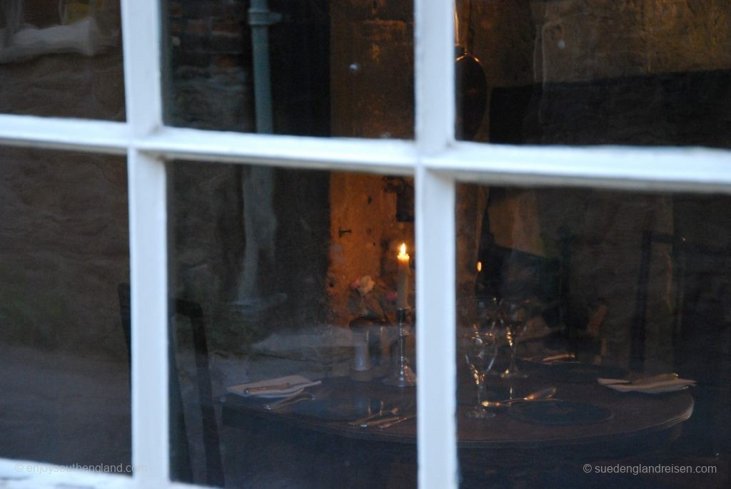 Lacock (Witshire) - View through a window into a restaurant