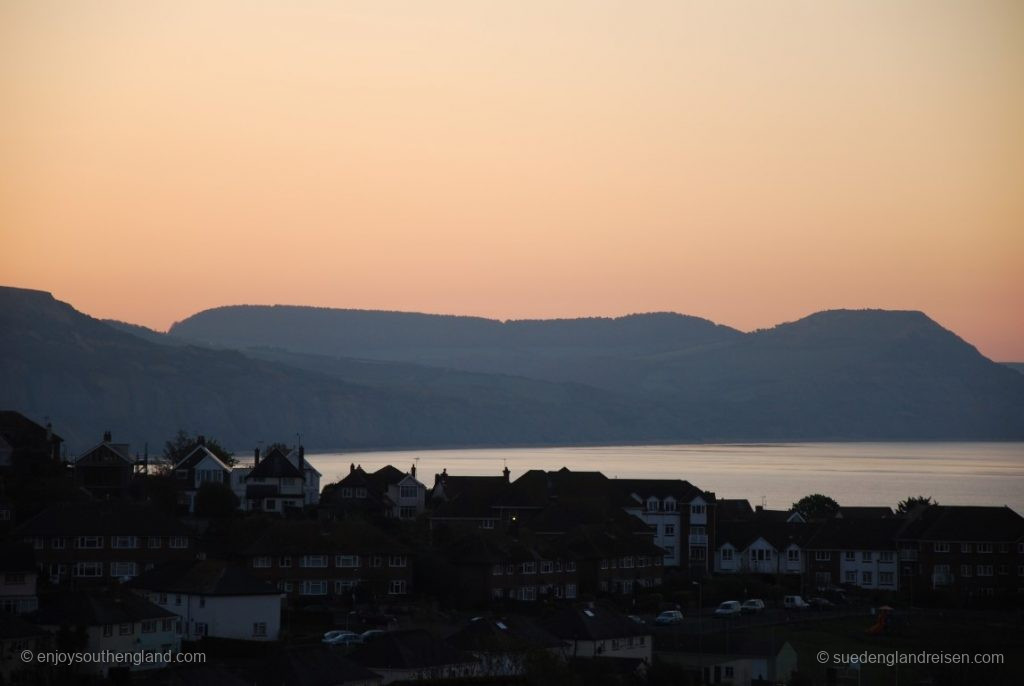 The Jurassic Coast at Lyme Regis just before sunrise
