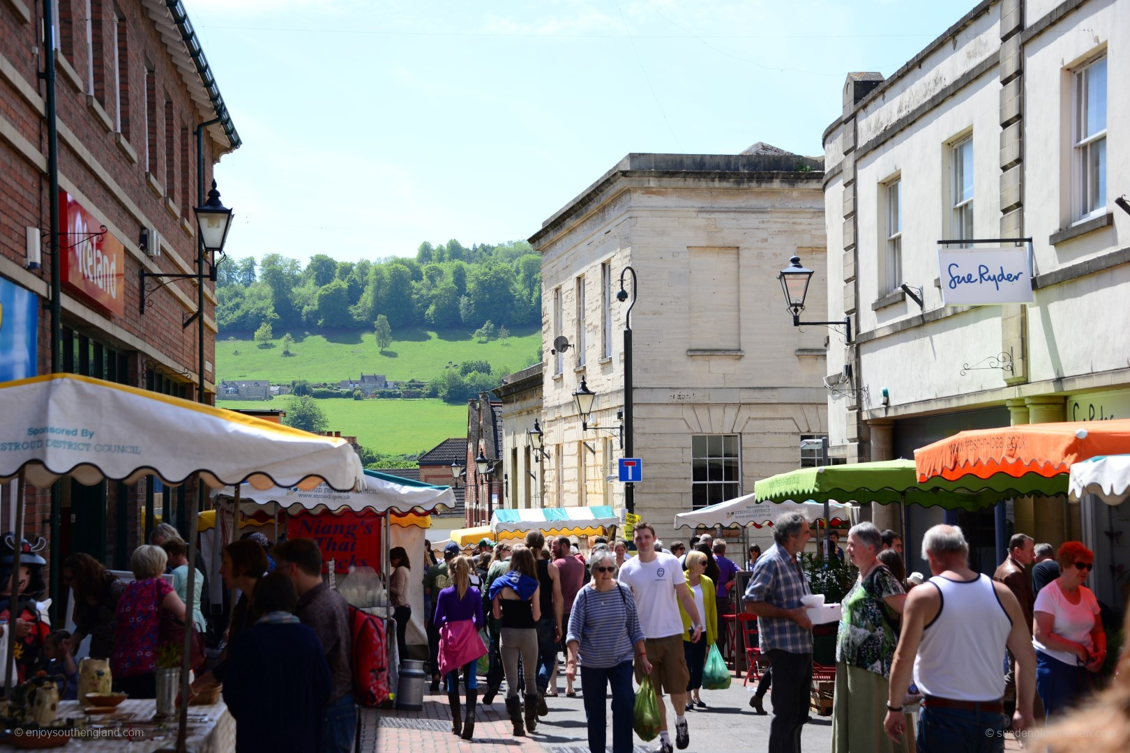 Part of “The Farmers’ Market” in Stroud is a real street market