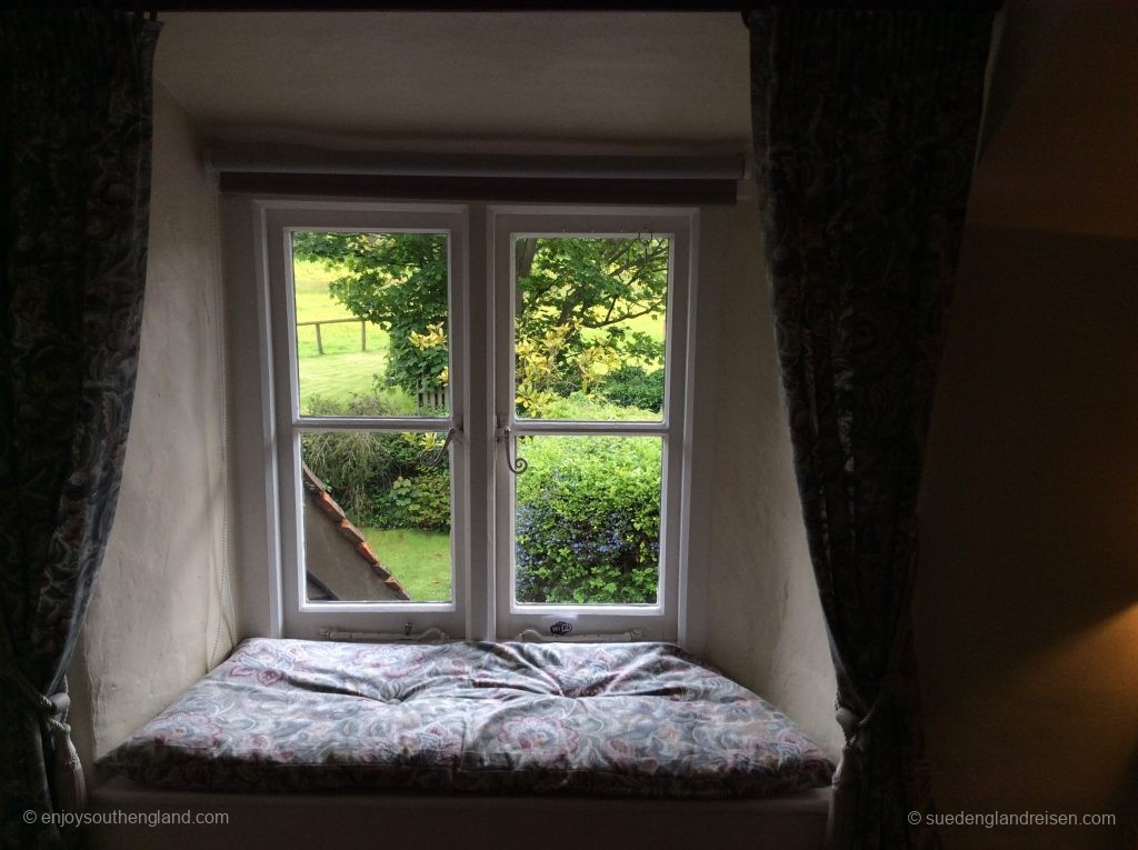 View from the window at The Tudor Cottage in Bossington