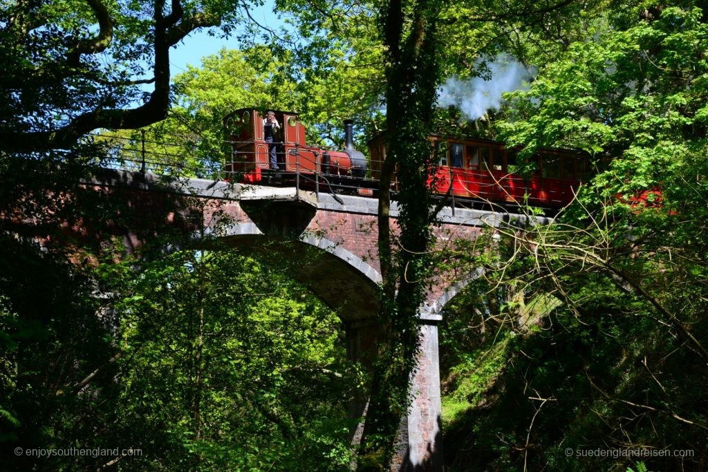 Wales - The Tal-y-Llyn Railway on a high viaduct