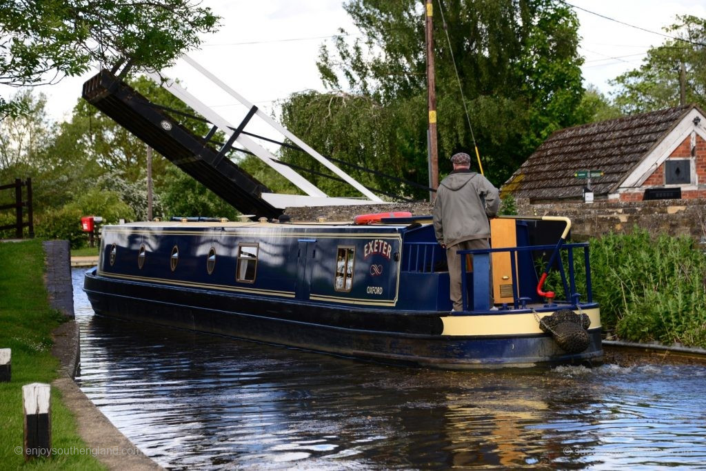 A Narrow Boat passing a Drawbridge (on the Oxford Canal)