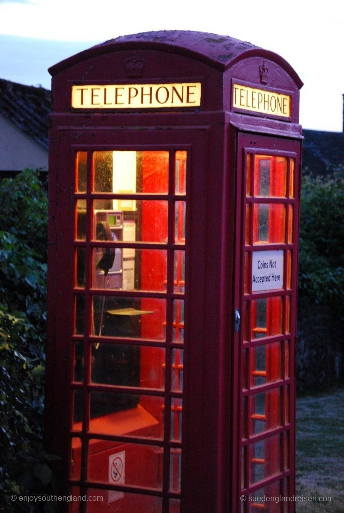 One of England’s typical red telephone Booths